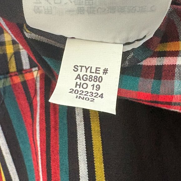 J Crew V Neck Midi Wrap Dress Size 8 Black Red Tartan Plaid Sleeveless AG880 - Picture 7 of 13